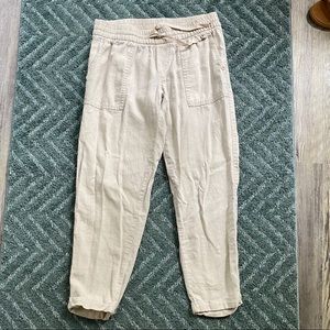 Old Navy Khaki Linen Crop Pant